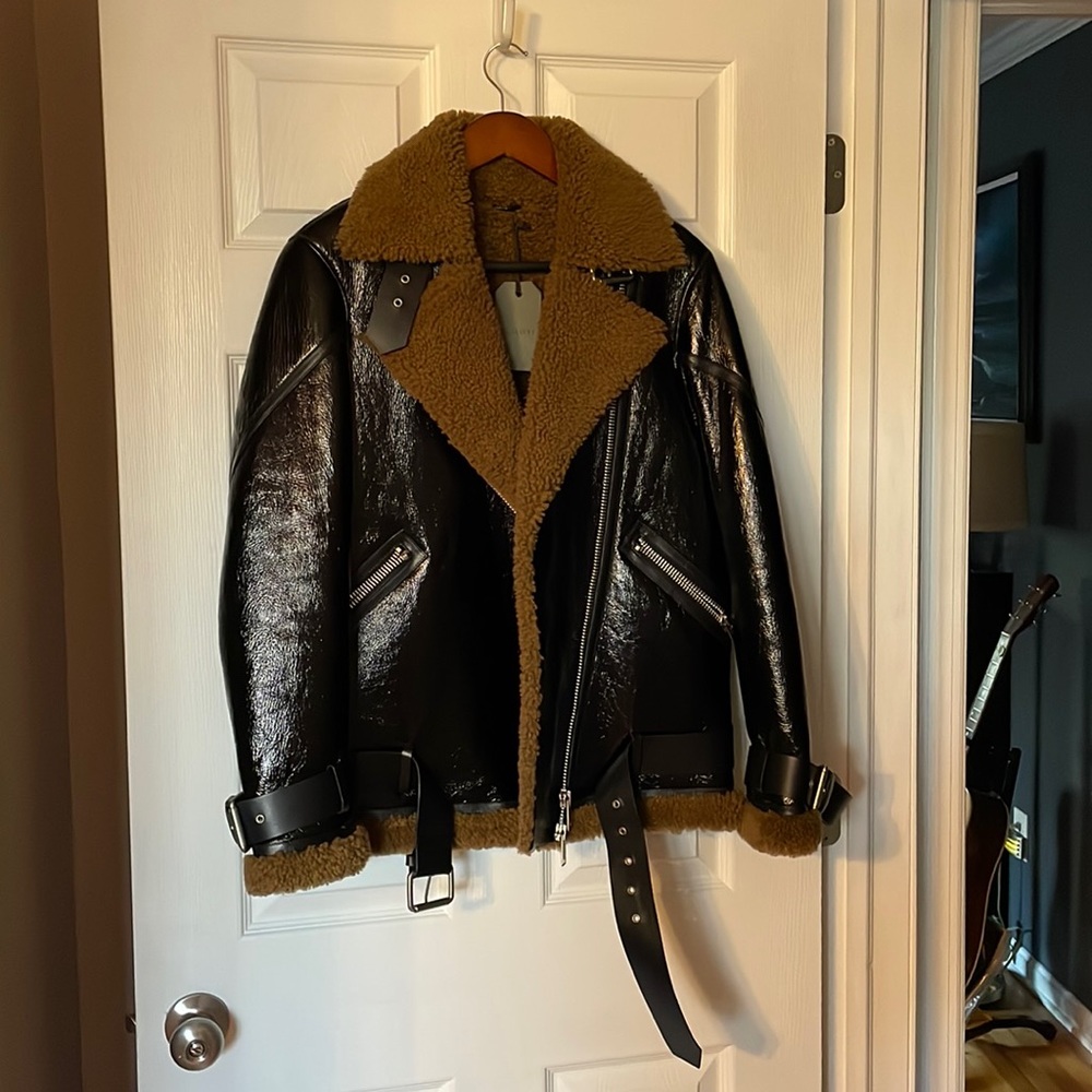 NWT All Saints Hawley Shearling Coat